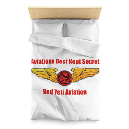 Aviation Duvet Cover - "Aviations Best Kept Secret" Red Yeti Wings Design