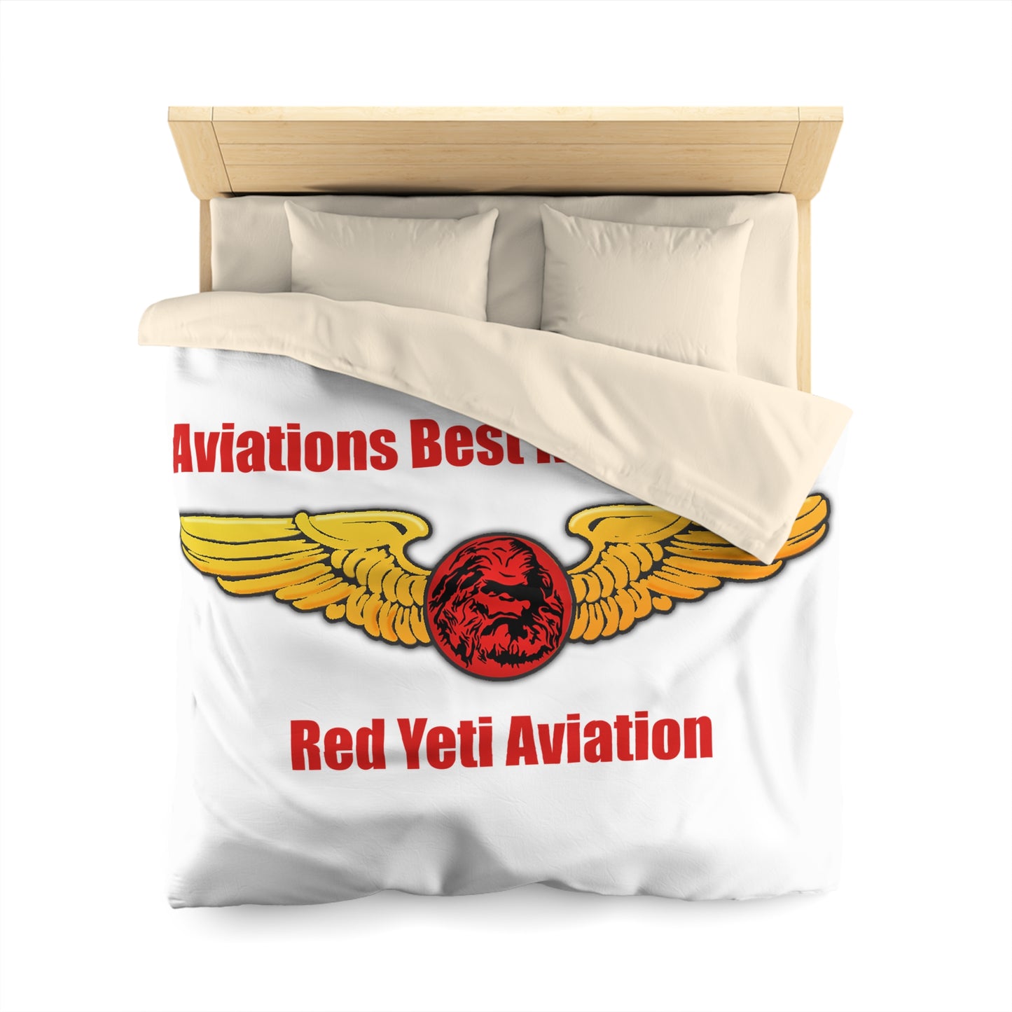 Aviation Duvet Cover - "Aviations Best Kept Secret" Red Yeti Wings Design