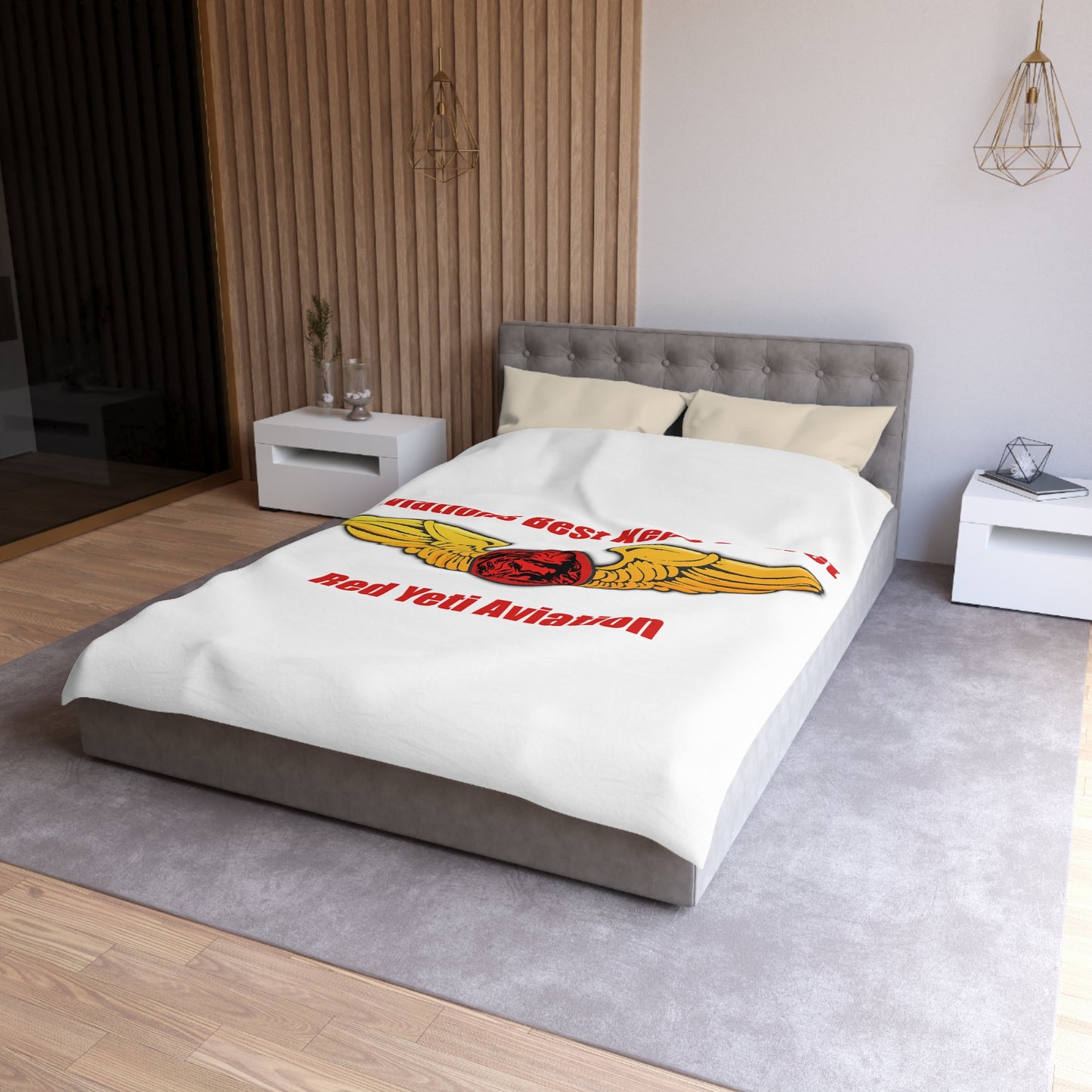 Aviation Duvet Cover - "Aviations Best Kept Secret" Red Yeti Wings Design