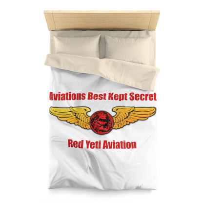 Aviation Duvet Cover - "Aviations Best Kept Secret" Red Yeti Wings Design