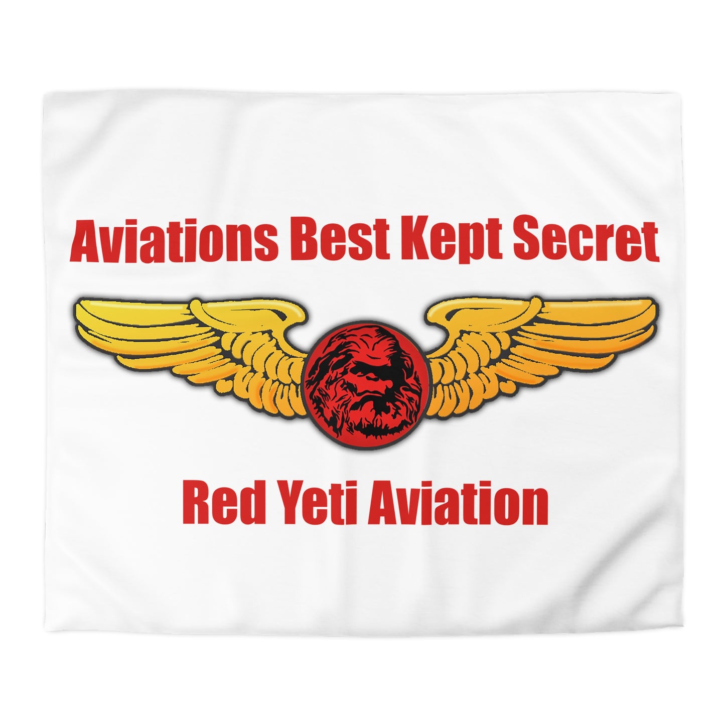 Aviation Duvet Cover - "Aviations Best Kept Secret" Red Yeti Wings Design