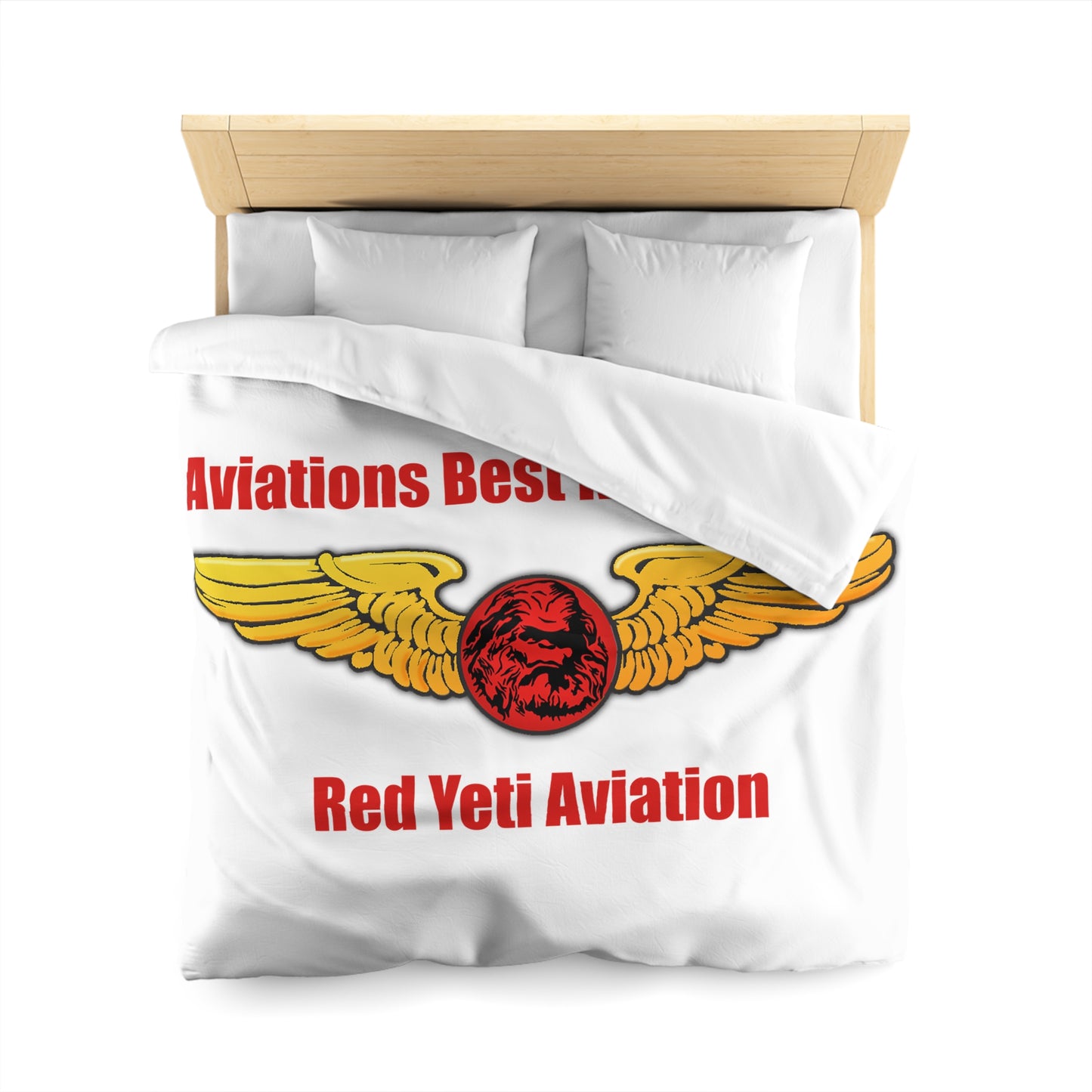 Aviation Duvet Cover - "Aviations Best Kept Secret" Red Yeti Wings Design