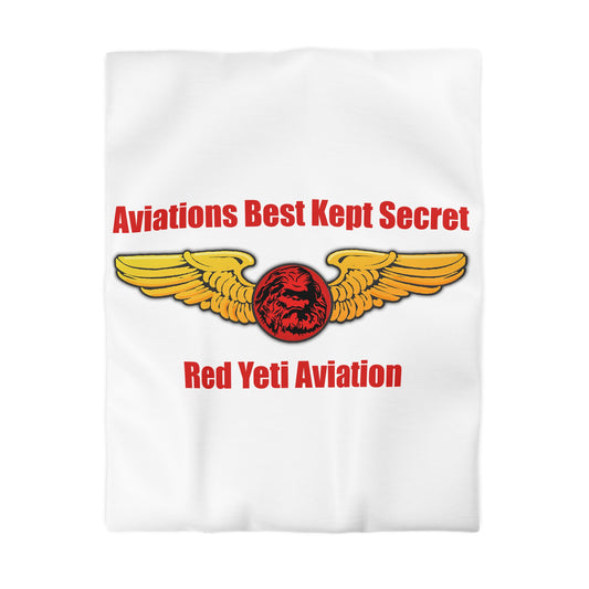 Aviation Duvet Cover - "Aviations Best Kept Secret" Red Yeti Wings Design