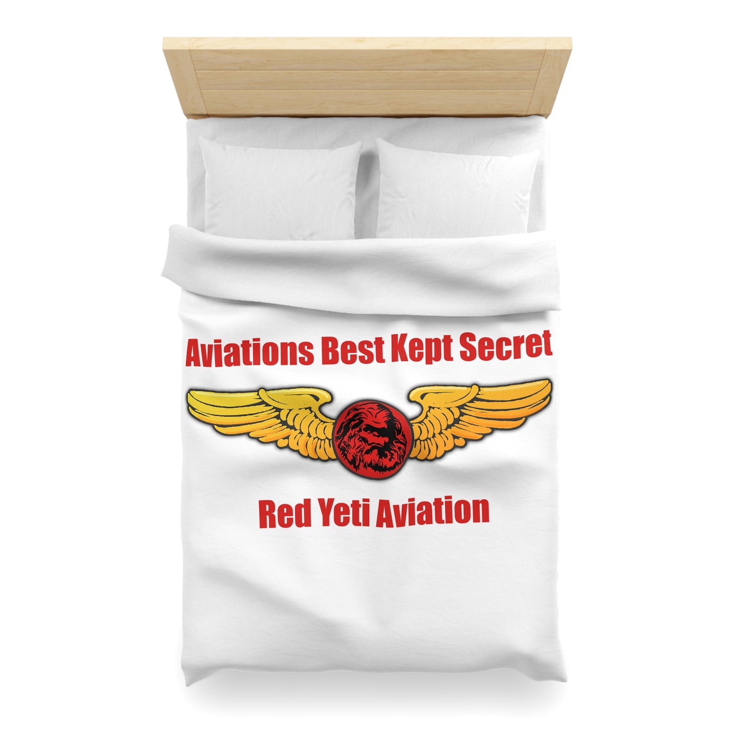 Aviation Duvet Cover - "Aviations Best Kept Secret" Red Yeti Wings Design