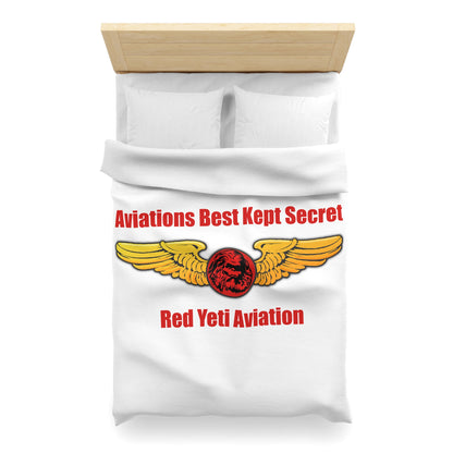 Aviation Duvet Cover - "Aviations Best Kept Secret" Red Yeti Wings Design