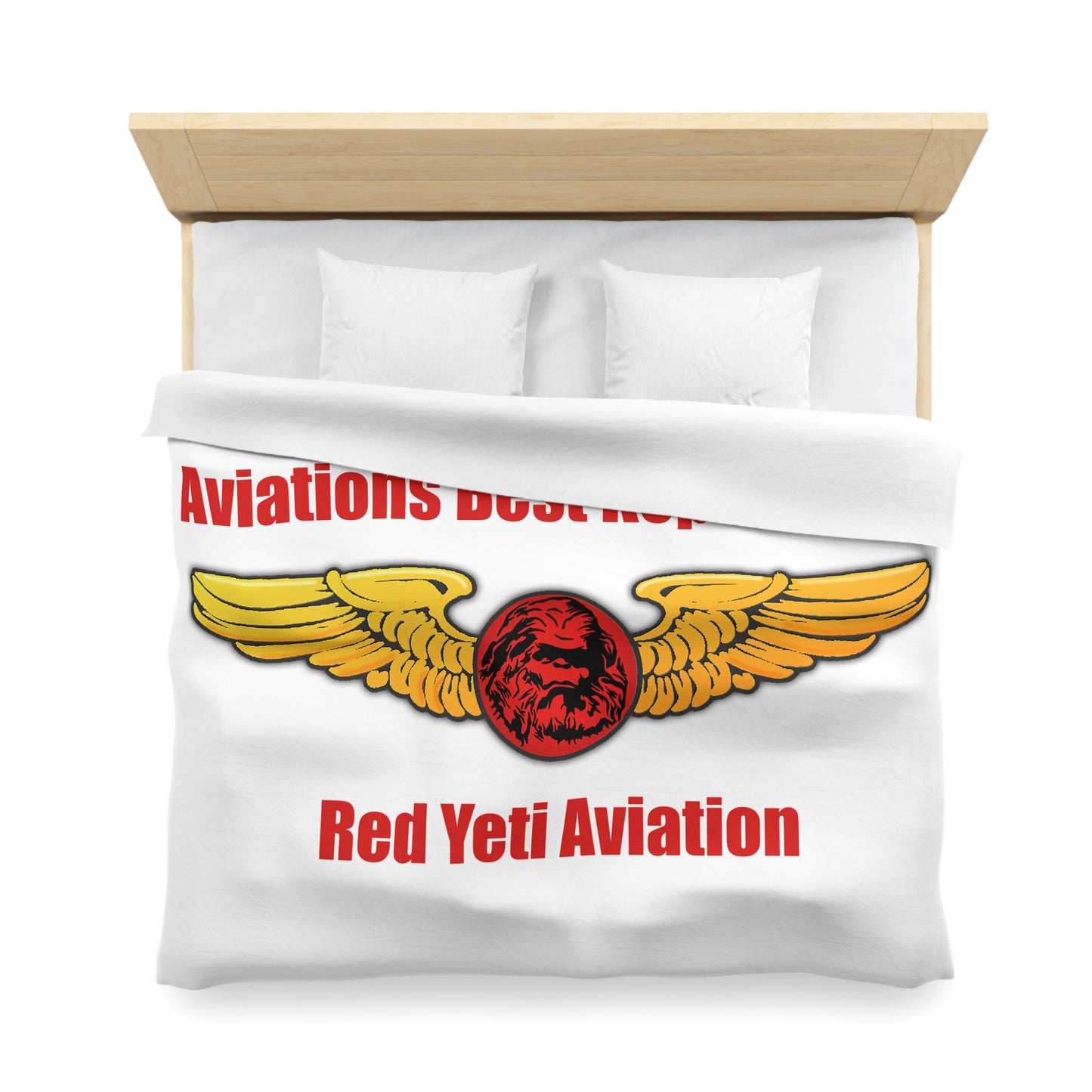 Aviation Duvet Cover - "Aviations Best Kept Secret" Red Yeti Wings Design