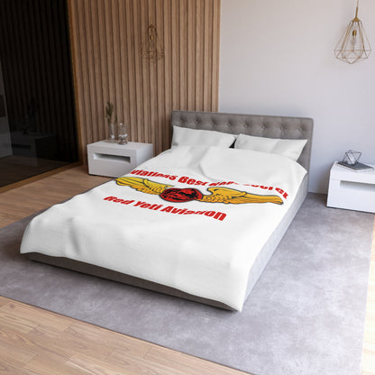 Aviation Duvet Cover - "Aviations Best Kept Secret" Red Yeti Wings Design