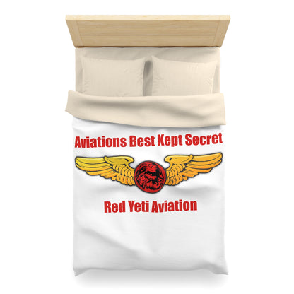 Aviation Duvet Cover - "Aviations Best Kept Secret" Red Yeti Wings Design