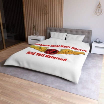 Aviation Duvet Cover - "Aviations Best Kept Secret" Red Yeti Wings Design