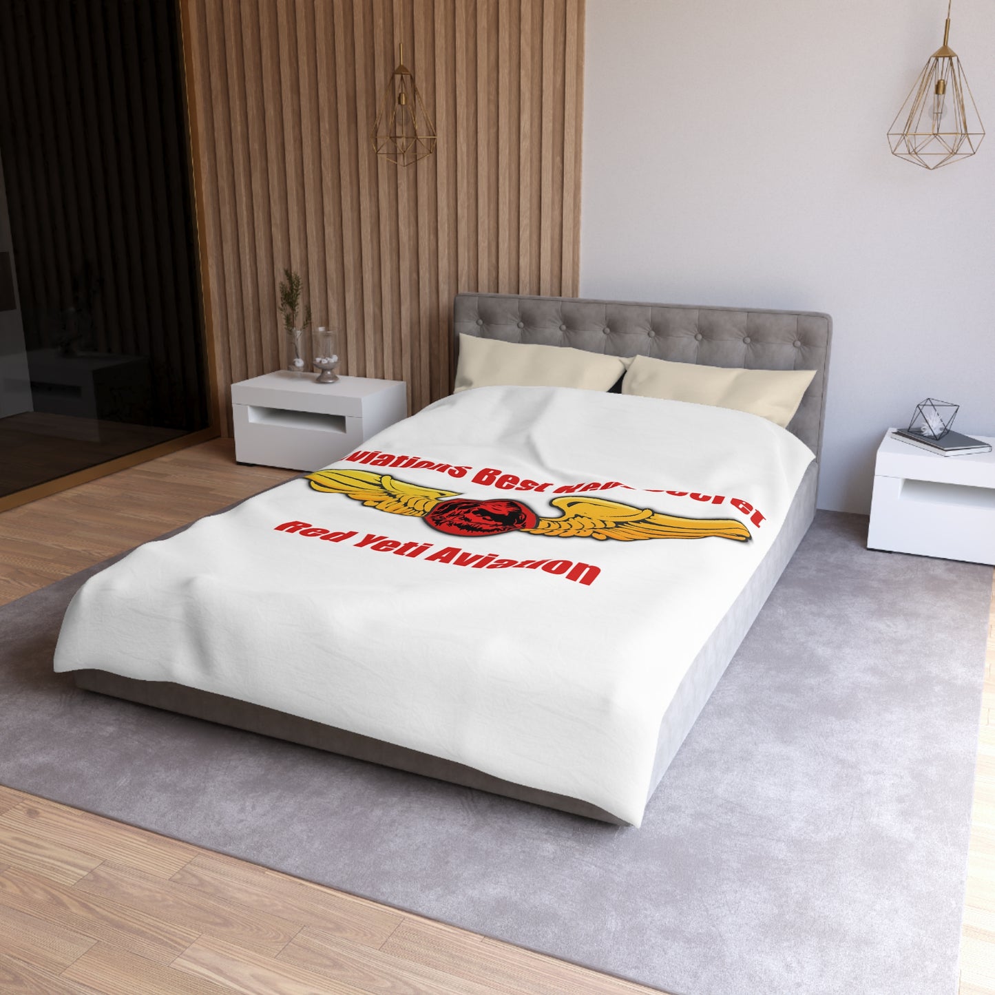 Aviation Duvet Cover - "Aviations Best Kept Secret" Red Yeti Wings Design