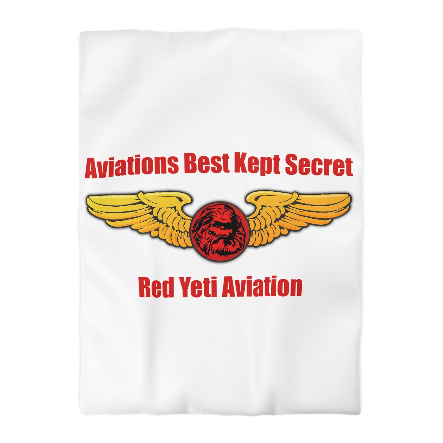 Aviation Duvet Cover - "Aviations Best Kept Secret" Red Yeti Wings Design