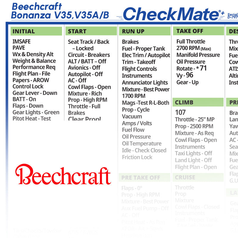 Beechcraft Bonanza V35 / V35A / V35B